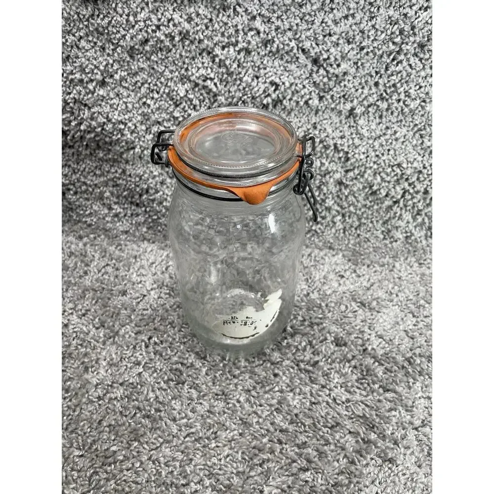 Glass Canning Jar With Airtight Rubber Seal Hinged Lid Size 2L Kitchen Home